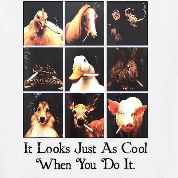 It Looks Just As Cool When You Do It Funny Animal Smoking Meme T-Shirt 172 - Picture 2 of 5